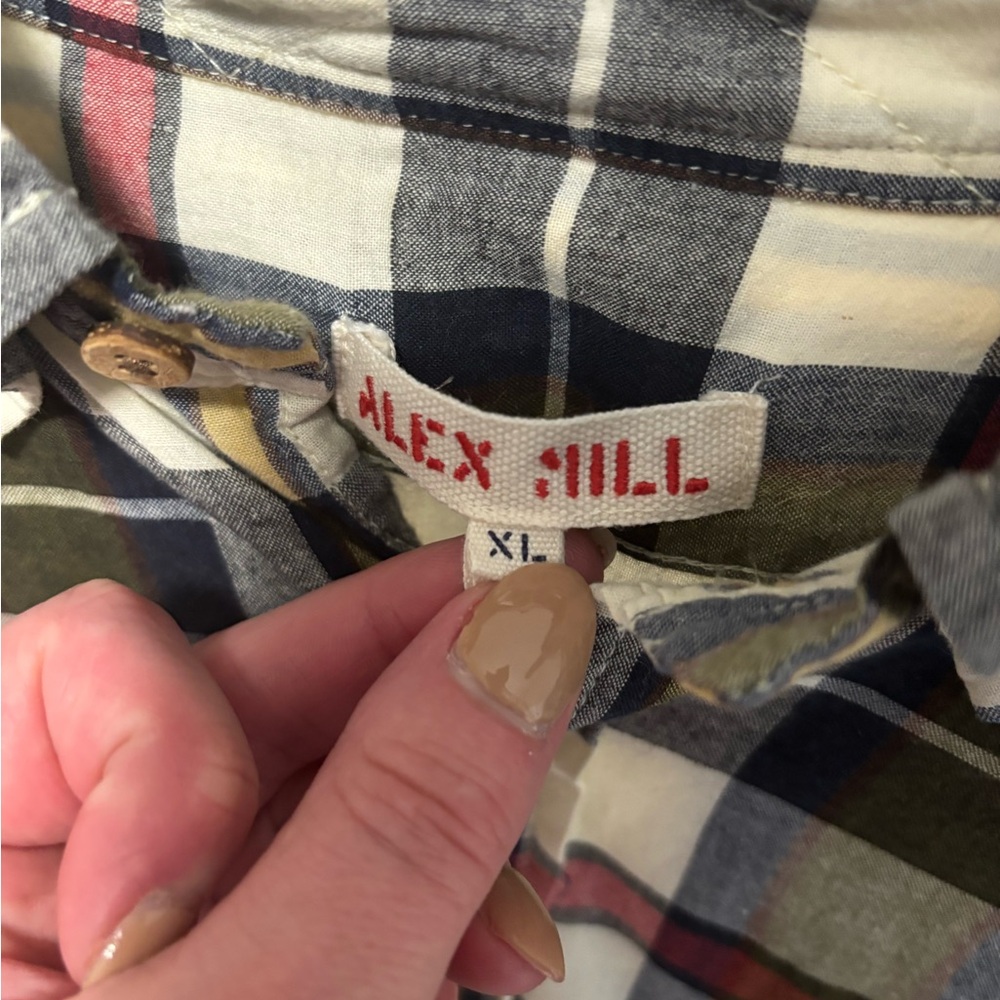 NWOT Alex Mill Classic Mill Shirt Madras Plaid Red/Navy XL - Picture 4 of 7